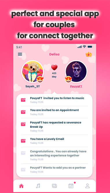 delisa app -couple - lovely - romantic - app - music app - common gallery - dating app