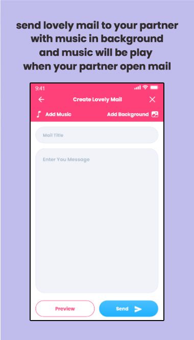 lovely message to partner with backgroud music in delisa app